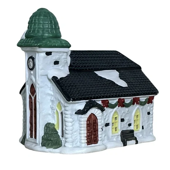 Vintage Village Church St Jude Porcelain Christmas Light Up House Holiday Decor - Picture 5 of 16